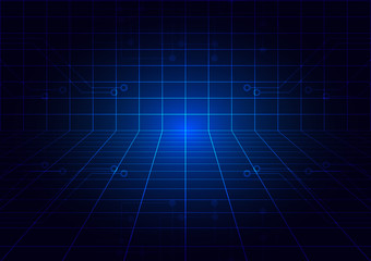 Vector Abstract futuristic circuit and grid digital technology c