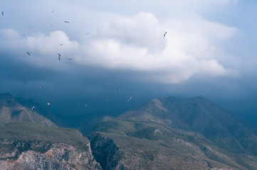 mountain view on a cloudy day