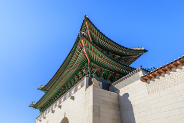 Gwanghwamun gate at Geyongbokgung Palace in Seoul, South Korea