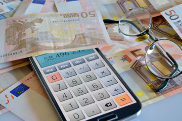 banconote, euro, moneta