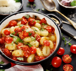 Potato gnocchi with cherry tomato sauce