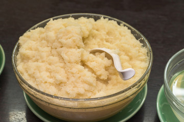 chopped and slices of garlic
