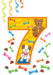 Fototapeta premium buon compleanno numero 7