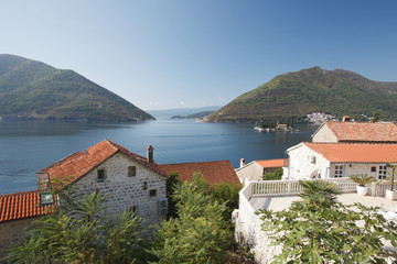 Fototapeta na wymiar beautiful view of the town of Perast on the island of St. George in the Bay of Kotor