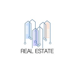 Obraz premium Logo template real estate, apartment, condo, house, rental, business. brand, branding, logotype, company, corporate, identity. 