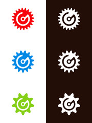 bundle of gears with the letter g, cogwheel logo