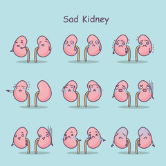 sad cartoon kidney