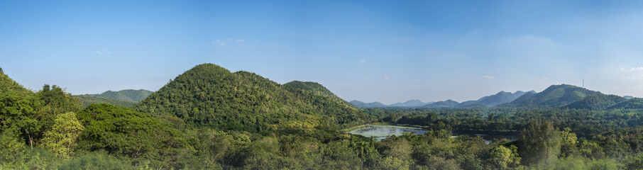 Fototapeta na wymiar Panorama at Kaeng Krachan Dam of Thailand
