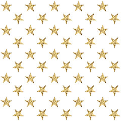 Seamless pattern with golden stars. Vector illustration.