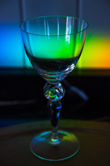 Empty wineglass. Glass on the table