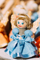 Colorful Belarusian Straw Doll At Local Market In Belarus
