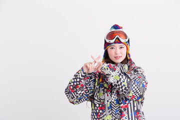 ウィンタースポーツ・女性(白バック)