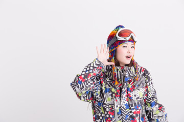 ウィンタースポーツ・女性(白バック)