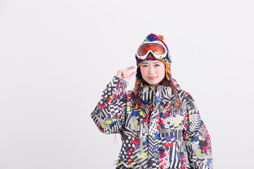 ウィンタースポーツ・女性(白バック)