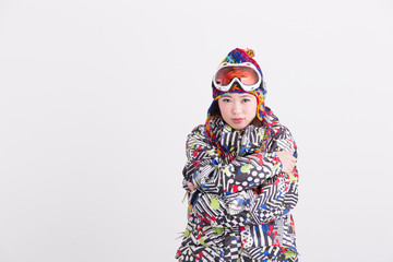 ウィンタースポーツ・女性(白バック)