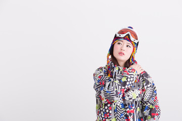 ウィンタースポーツ・女性(白バック)