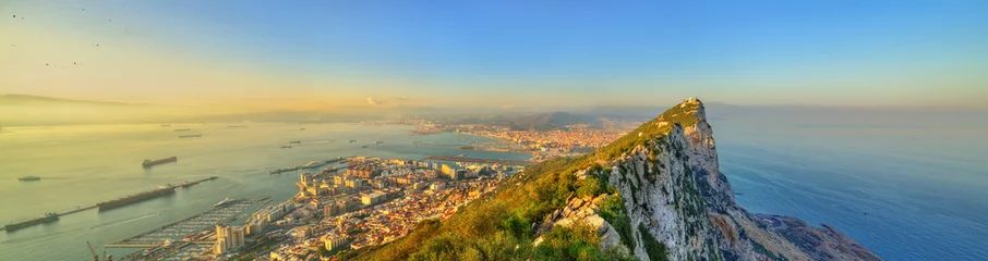Raamstickers The Rock of Gibraltar, a British overseas territory © Leonid Andronov