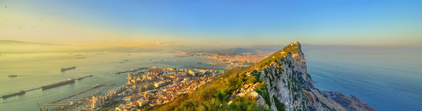 The Rock of Gibraltar, a British overseas territory