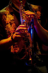 saxophone player in live perfomance