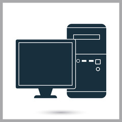 Personal Computer icon. Simple design for web and mobile