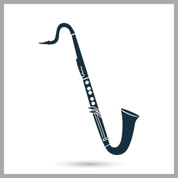 Bass clarinet music instrument icon. Simple design for web and mobile Stock  Vector | Adobe Stock