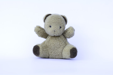 soft toy teddy bear on white background.