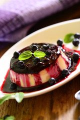 Panna cotta with blueberries
