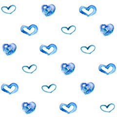Seamless pattern hand drawn watercolor hearts.