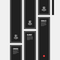 Monochrome options template in strict contrast style. Useful for presentations and web design.