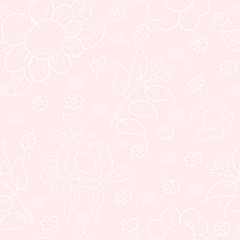 Seamless pattern with cute multicolored flowers. vector background