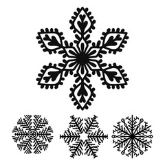 Template of white Snowflakes