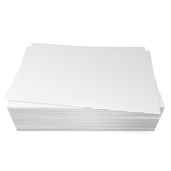 Stack of blank business cards. 3d render isolated on white background. Name cards as a presentation for promotion of corporate identity