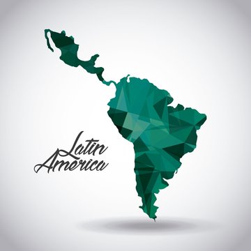 Latin America Map Icon Over White Background. Colorful Design. Vector Illustration