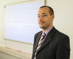 Fototapeta premium Presentation made by young businessman