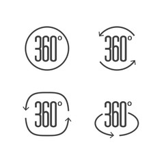 360 degrees view sign icon design. Vector symbol of rotation virtual 3d
