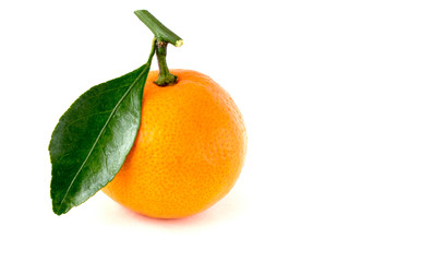 Mandarin with a leaf