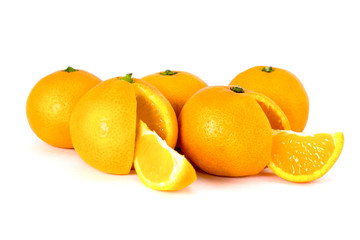 tangerines on white background