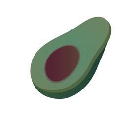 Gradient simple avocado illustration. 