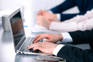 Group of business people working together in office