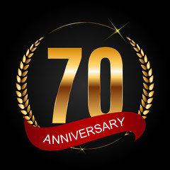 Template Logo 70 Years Anniversary Vector Illustration