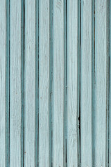 texture blue wooden slats, wall of the rails. Close Up  Chippe