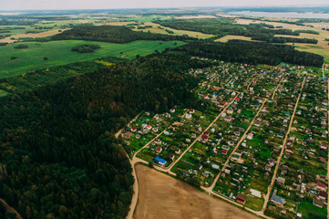 Nature in Belarus. View from helicopter, Minsk