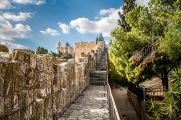 Fototapeta na wymiar The Dormition Abbey in Jerusalem