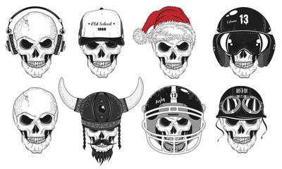 Set Skulls. Vector Illustration