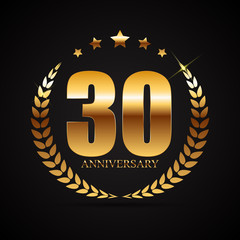 Fototapeta premium Template Logo 30 Years Anniversary Vector Illustration