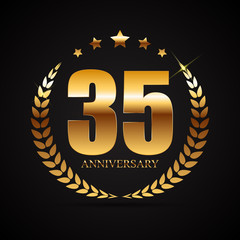 Fototapeta premium Template Logo 35 Years Anniversary Vector Illustration