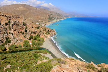 Fototapeta na wymiar Preveli beach on Crete island. Greece