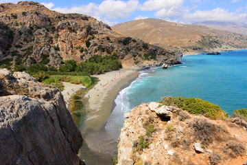 Preveli beach on Crete island. Greece