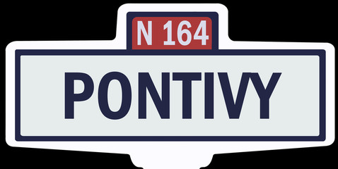PONTIVY - Ancien panneau entrée d'agglomération 