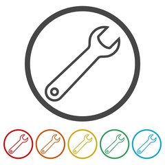 Wrench vector icons set 